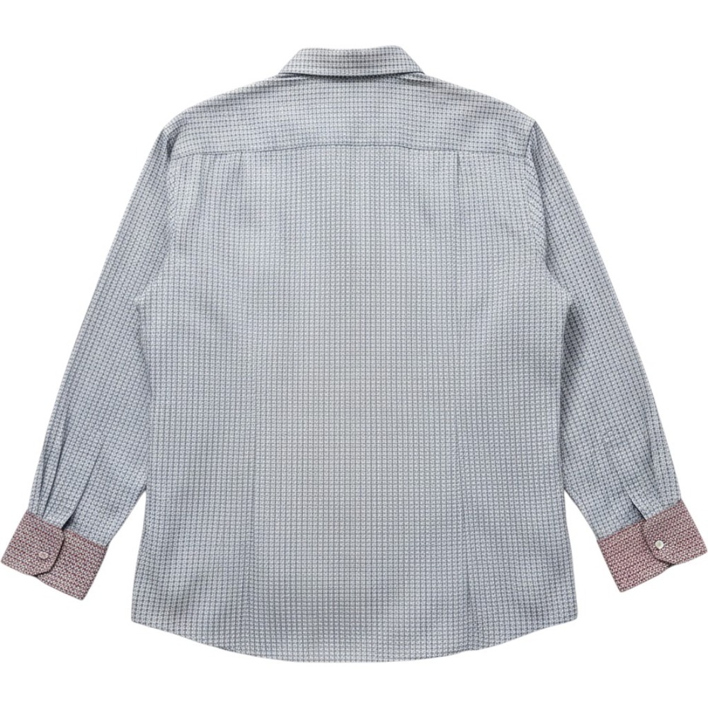 Johnston & Murphy Mens XL Blue Micro Check‎ Button Down Shirt Long Sleeve Cotton - Picture 7 of 7